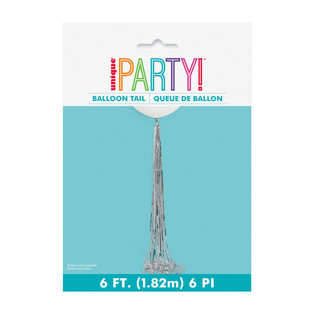 GUIRLANDE DE RUBANS DE 6PI POUR BALLONS - ARGENT