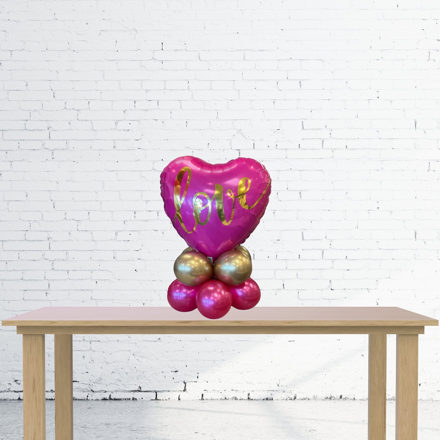 BALLOON BASE - HEART 18 IN. ROSE LOVE