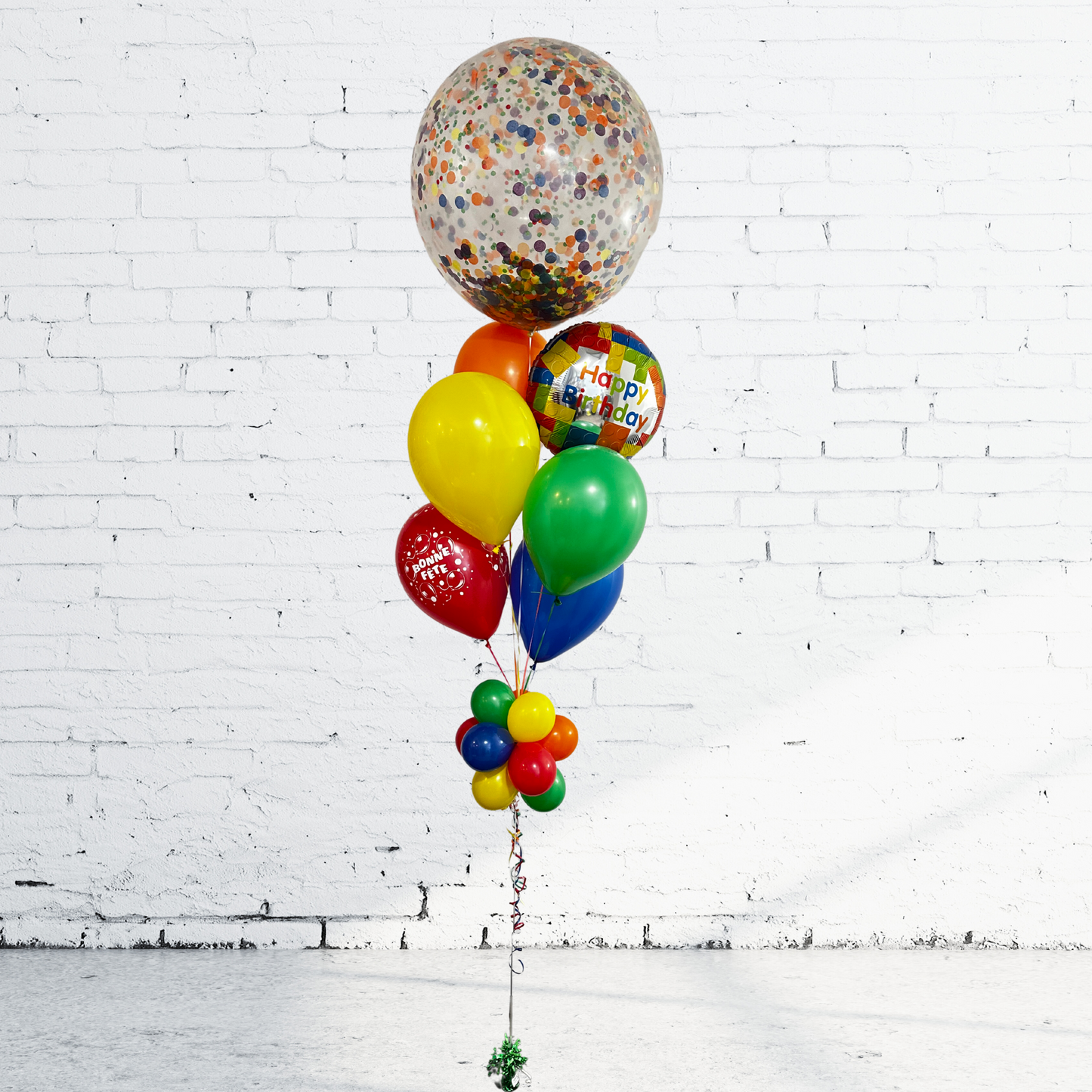 BOUQUET - BALLONS MYLAR LEGO DE LUXE & CONFETTI GÉANT