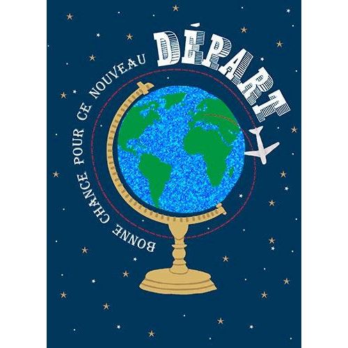 CARTE GÉANTE - BONNE CHANCE POUR CE NOUVEAU DÉPART - GLOBE