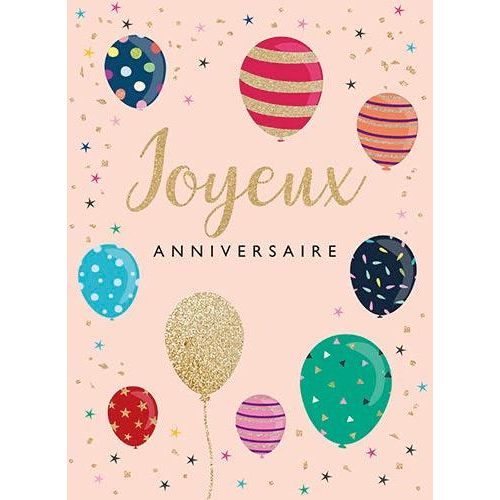 JOYEUX ANNIVERSAIRE AVEC BALLONS - CARTE GÉANTE
