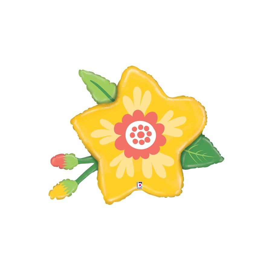 Mylar 34 po. - Fleur Jaune