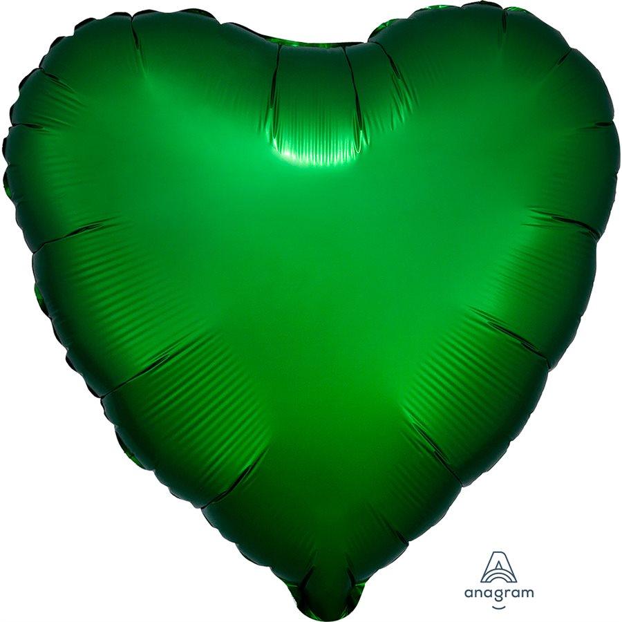 Mylar 18 po. - Coeur Satin Vert Émeraude