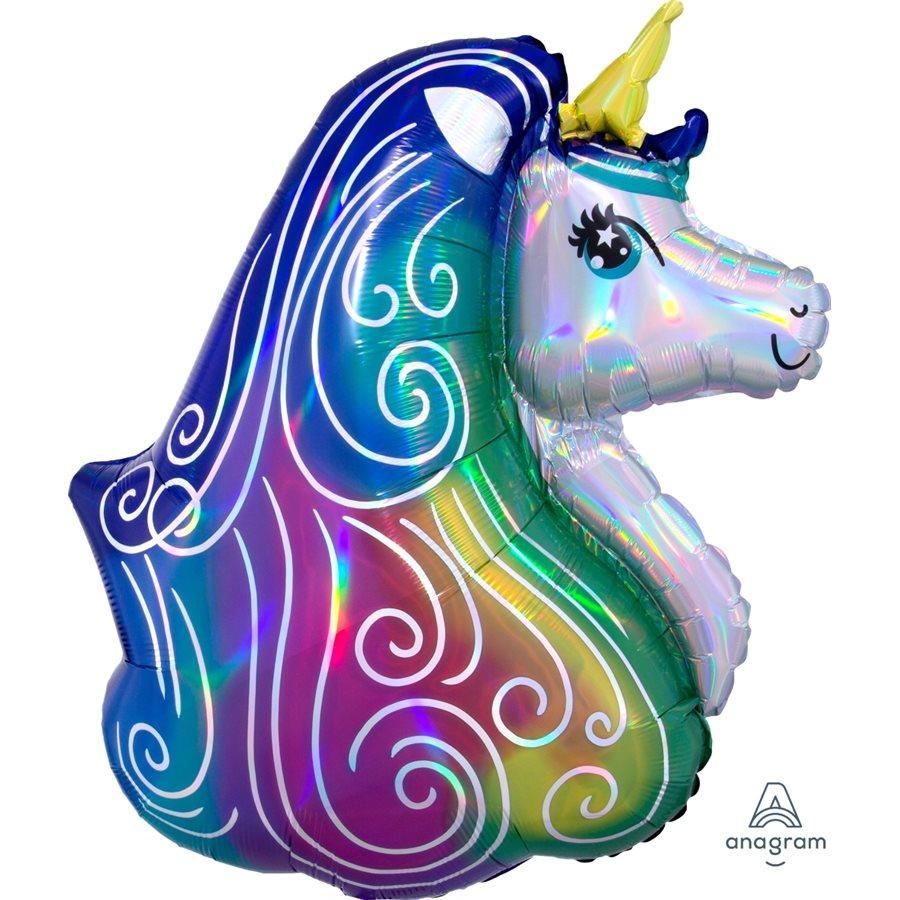 Mylar 30 po. - Licorne Iridescente Arc-en-ciel
