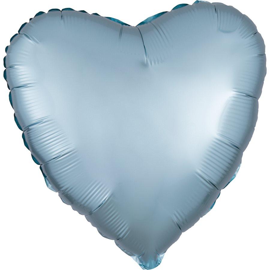 Mylar 18 po. - Coeur Pastel Bleu Satin Luxe