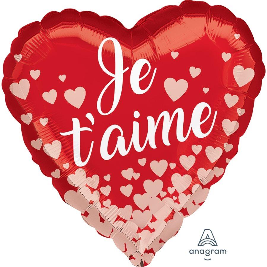 Mylar 18 po. - Je T'aime Rouge