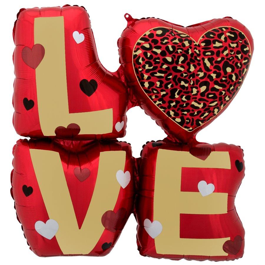 Mylar 29 po. - Love Rouge et Or
