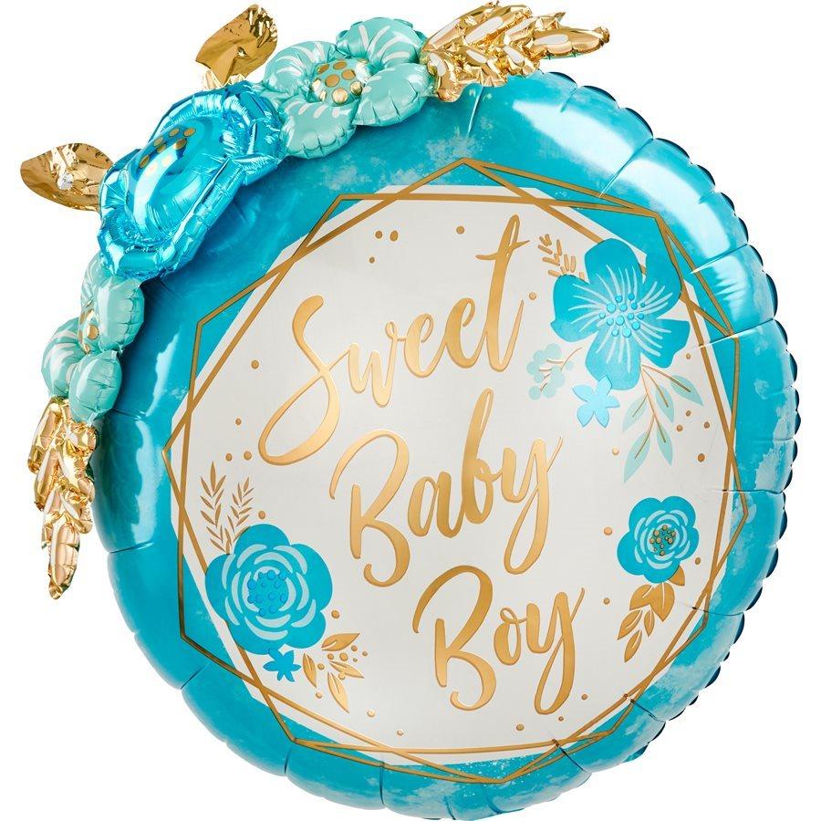 Mylar 36 po. - Sweet Baby Boy Bleu et Or