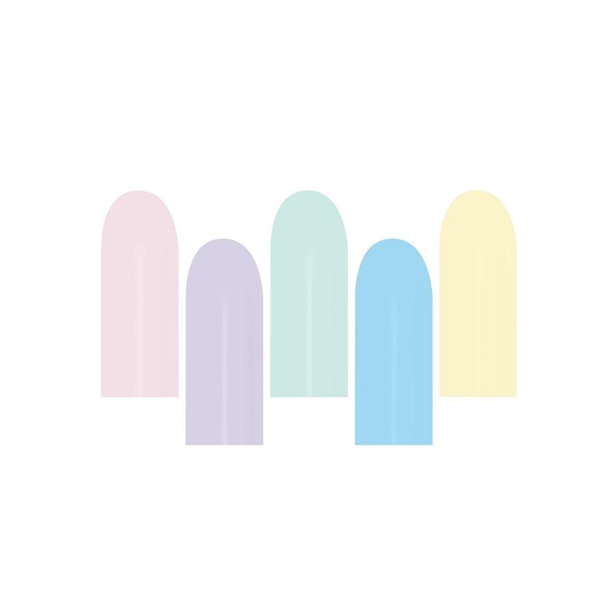 Ballons Animaux 260q 100/pqt - Multi Pastel Mat