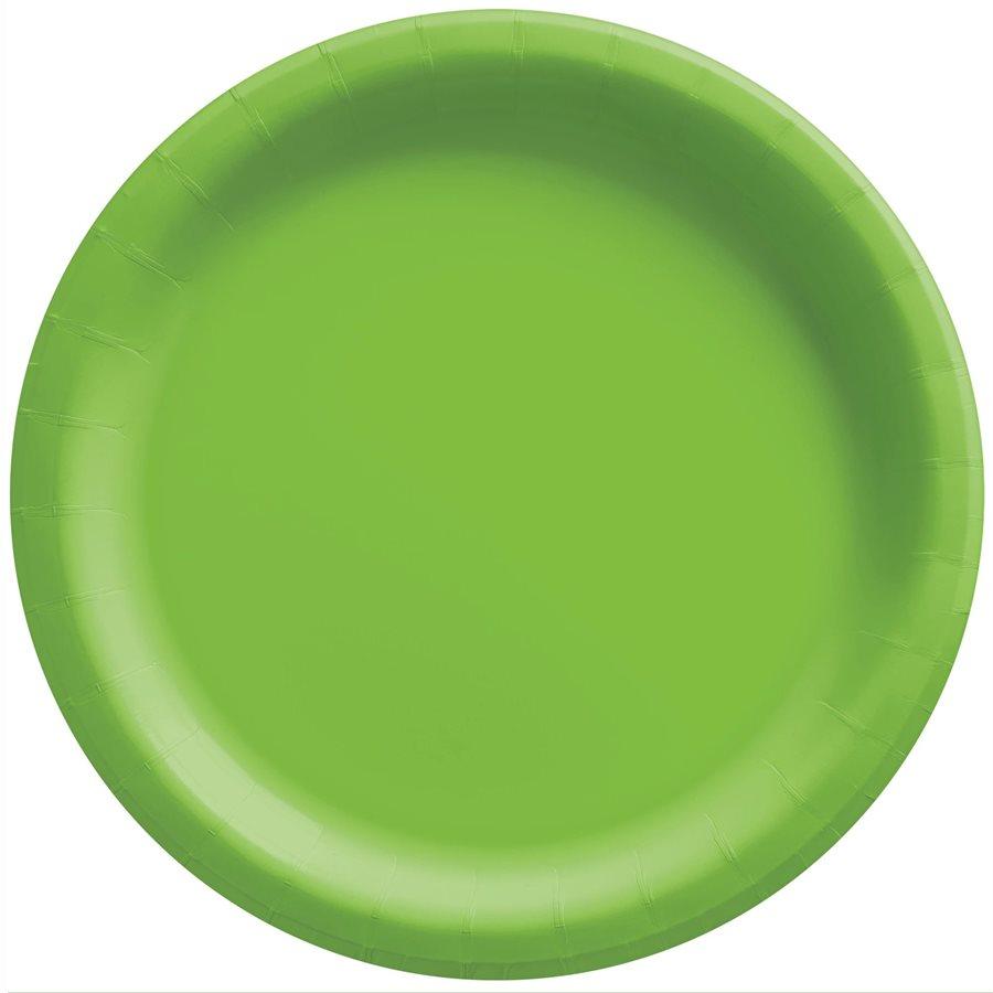 Assiettes carton de couleur (x20) vert kiwi 
