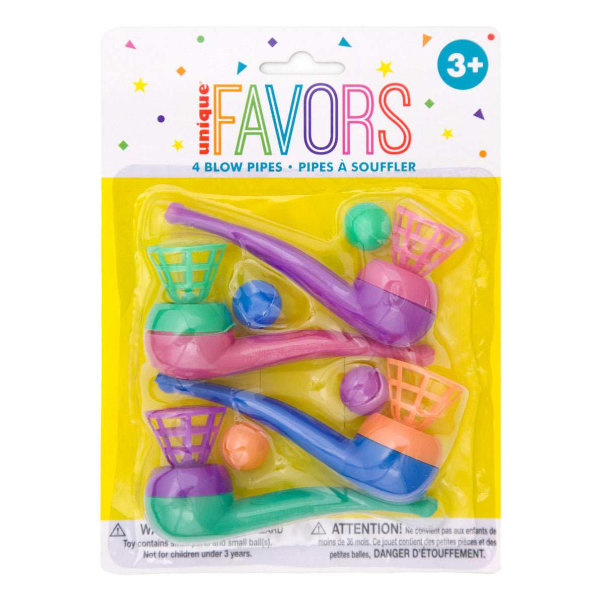 JOUETS POUR SAC À SURPRISES 4/PQT - PIPES À SOUFFLER