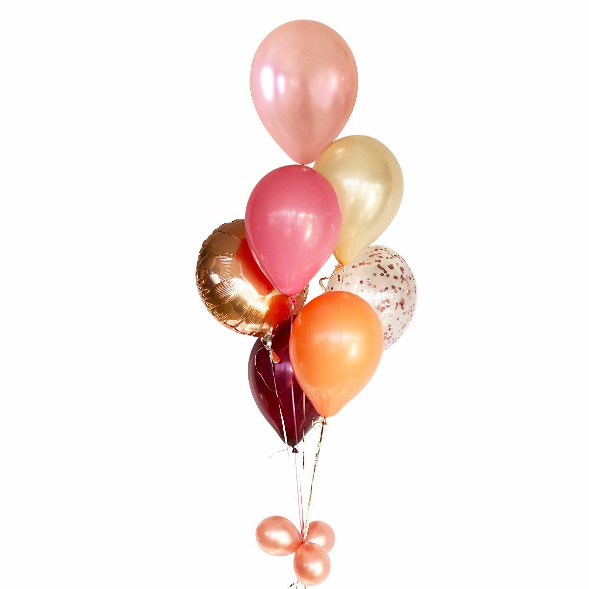 Bouquet de ballons 1 an rose et argent - MODERN CONFETTI