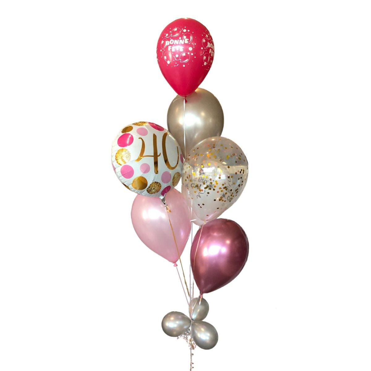 Bouquet de ballons Rose, Gris Et Noir Avec Mylar Âge 18 Po. – Chant-O-Fêtes  Party
