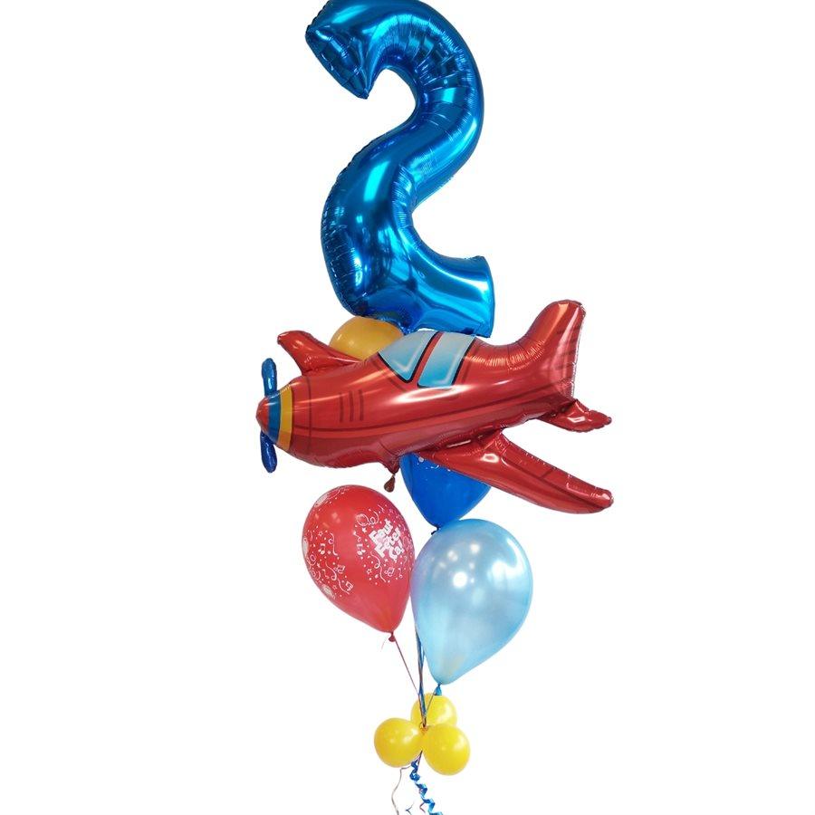 Ballons en aluminium bleu rouge 32 pouces, ballon d'avion, figure