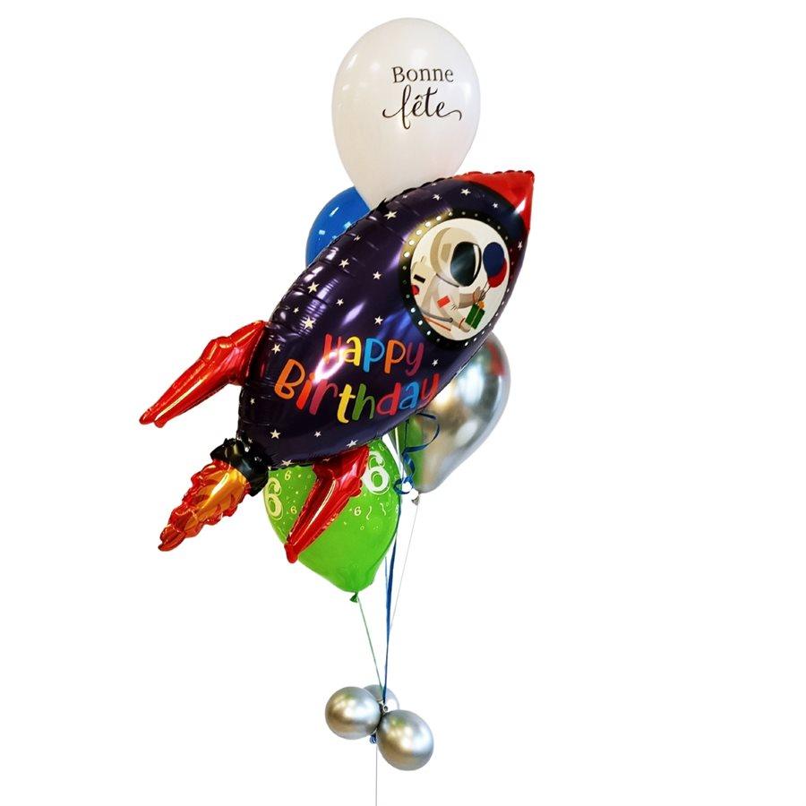 Bouquet de ballons Astronaute Dans Sa Fusée – Chant-O-Fêtes Party