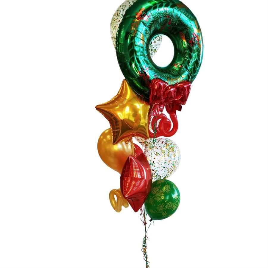 Bouquet de ballons Couronne De Noël 30 Po. Étoiles Et Confettis –  Chant-O-Fêtes Party
