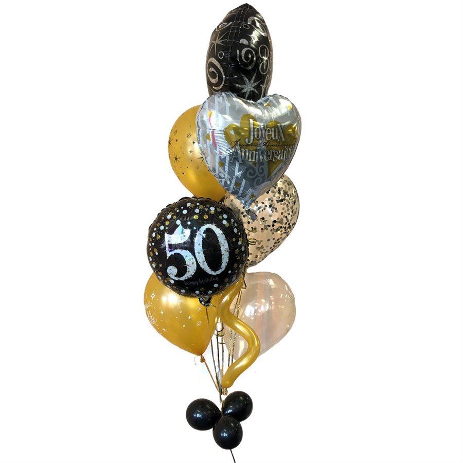 Bouquet de ballons 50 Or Chic – Chant-O-Fêtes Party