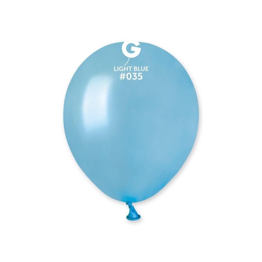 Ballons 5 po. Gemar Bleu Pâle Métallique 100/pqt