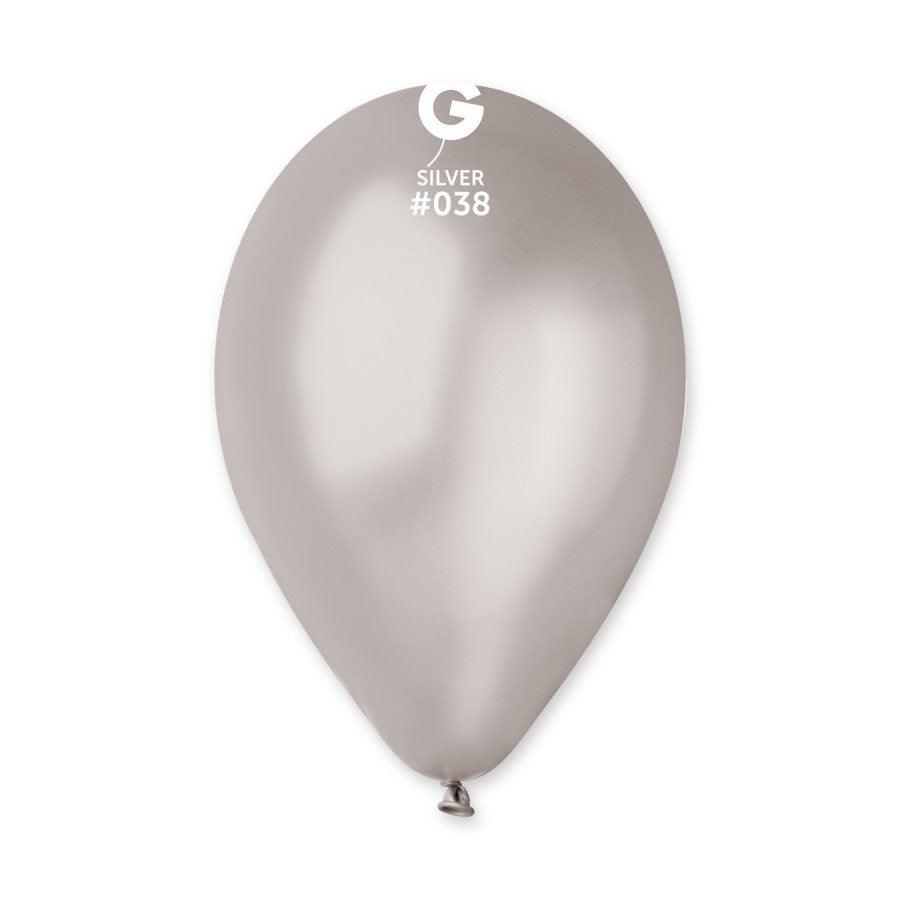 Ballons 12 po. Gemar Argent Métallique 50/pqt