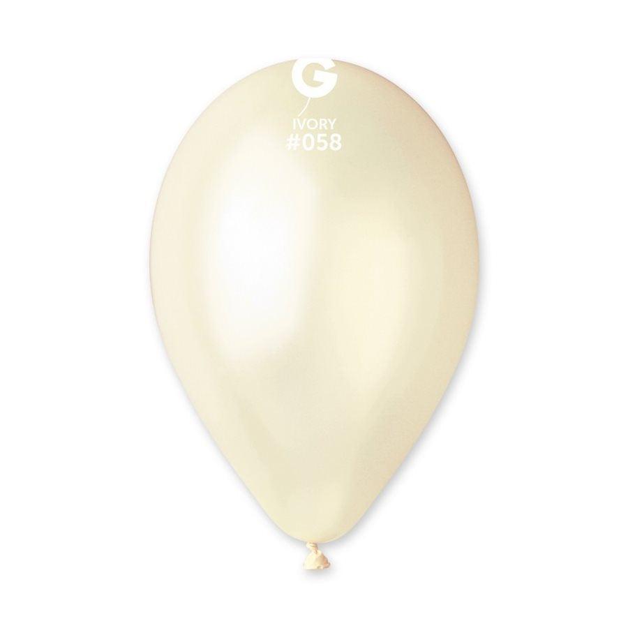 Ballons 12 po. Gemar Ivoire Métallique 50/pqt