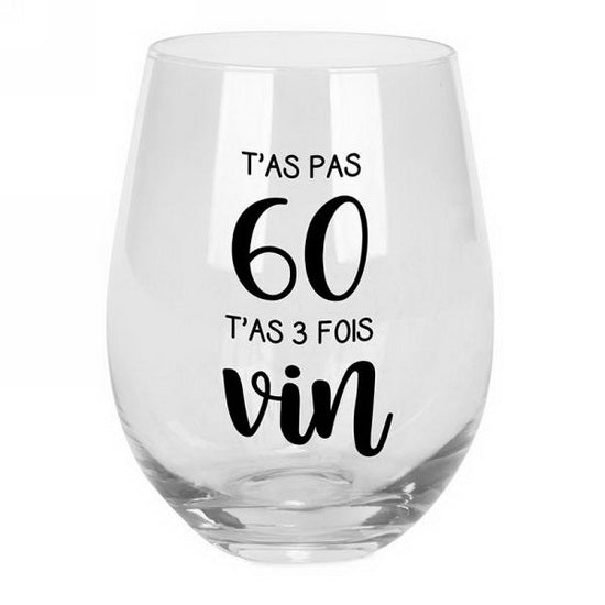 STEMLESS WINE GLASS - YOU'RE THREE TIMES 20