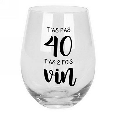 STEMLESS WINE GLASS - YOU'RE TWICE 20