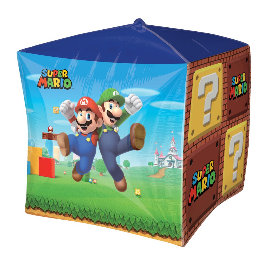 Mario Infinity Cube Mylar Cube 15 in. - Super Mario – Chant-O-Fêtes Party