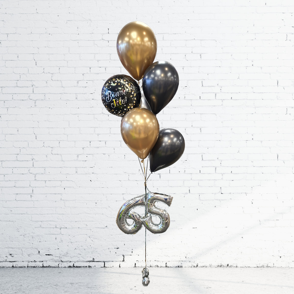 BOUQUET - CHIC TRICOLOR HAPPY HOLIDAY BALLOONS WITH AGE 16 IN.