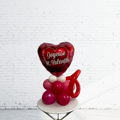 BASE EN BALLONS - COEUR 18 PO.  AVEC SERPENTIN