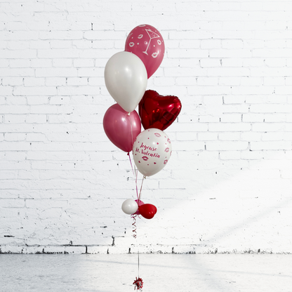 BOUQUET - BALLONS COEUR MYLAR ET LATEX