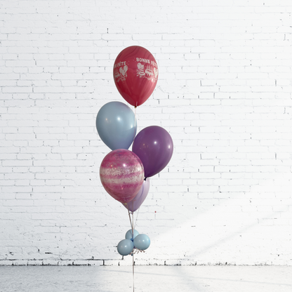 BOUQUET - BALLOONS HAPPY BIRTHDAY, MUST CELEBRATE! PINK, BLACK AND WHITE 