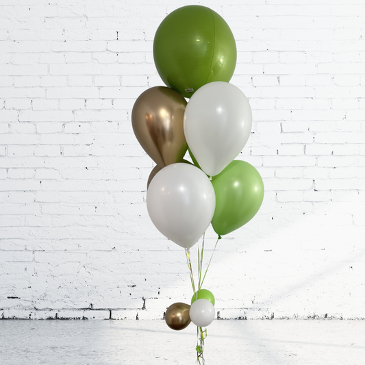 BOUQUET – 7 BALLONS AVEC BALLON MÉTALLIQUE ROND (ORBZ)