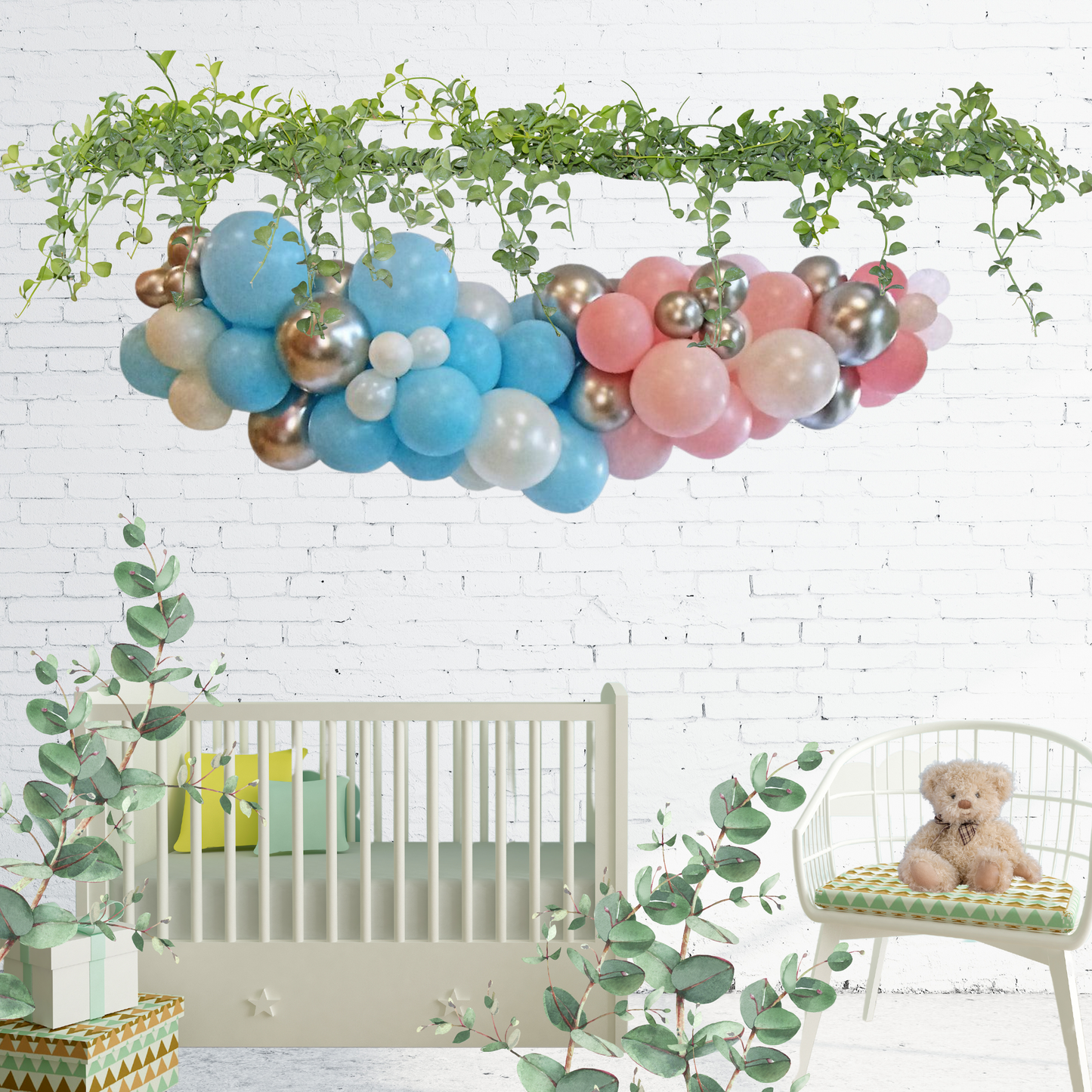 ARCHE (GUIRLANDE) DE BALLONS À L'AIR - SHOWER DE BÉBÉ