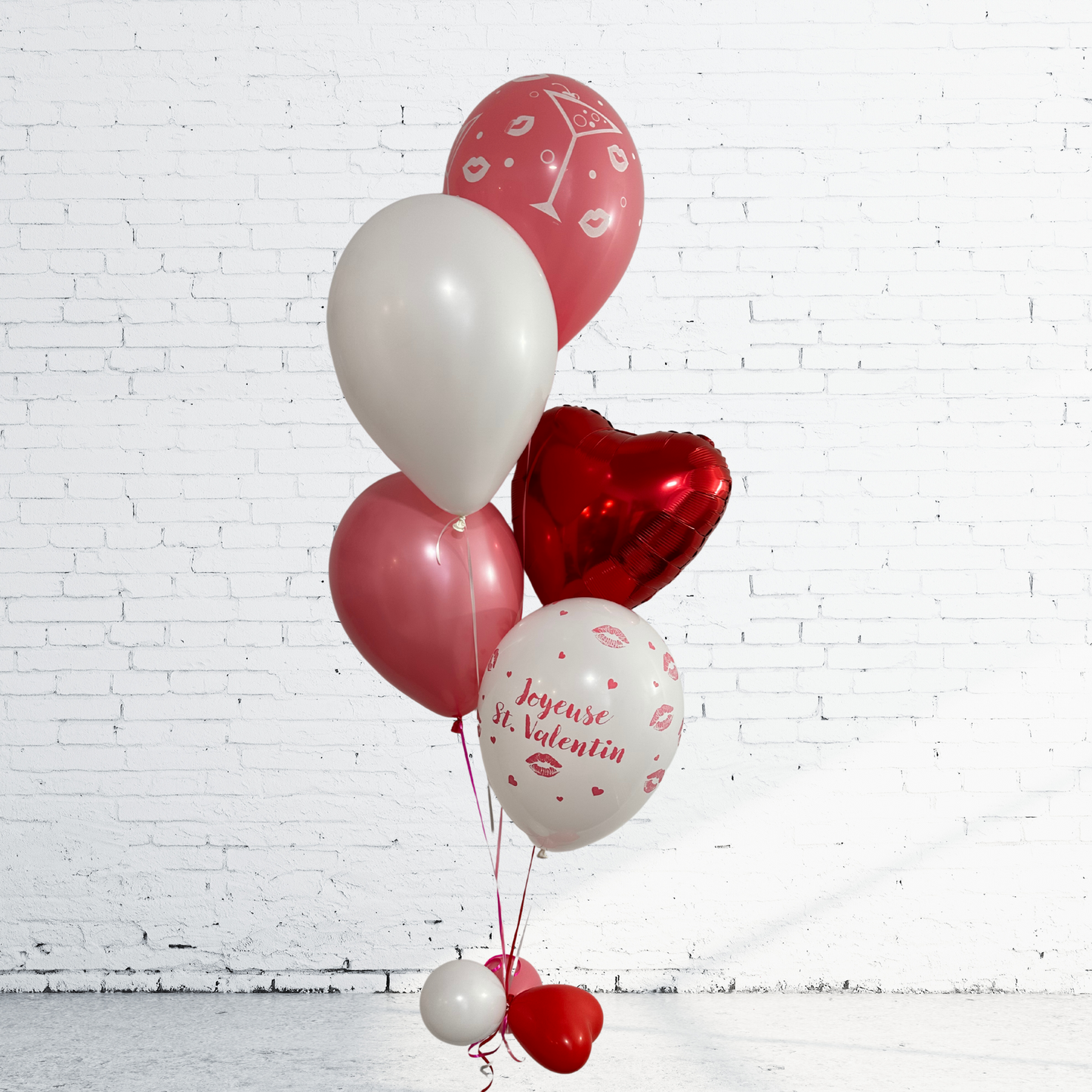 BOUQUET - BALLONS COEUR MYLAR ET LATEX