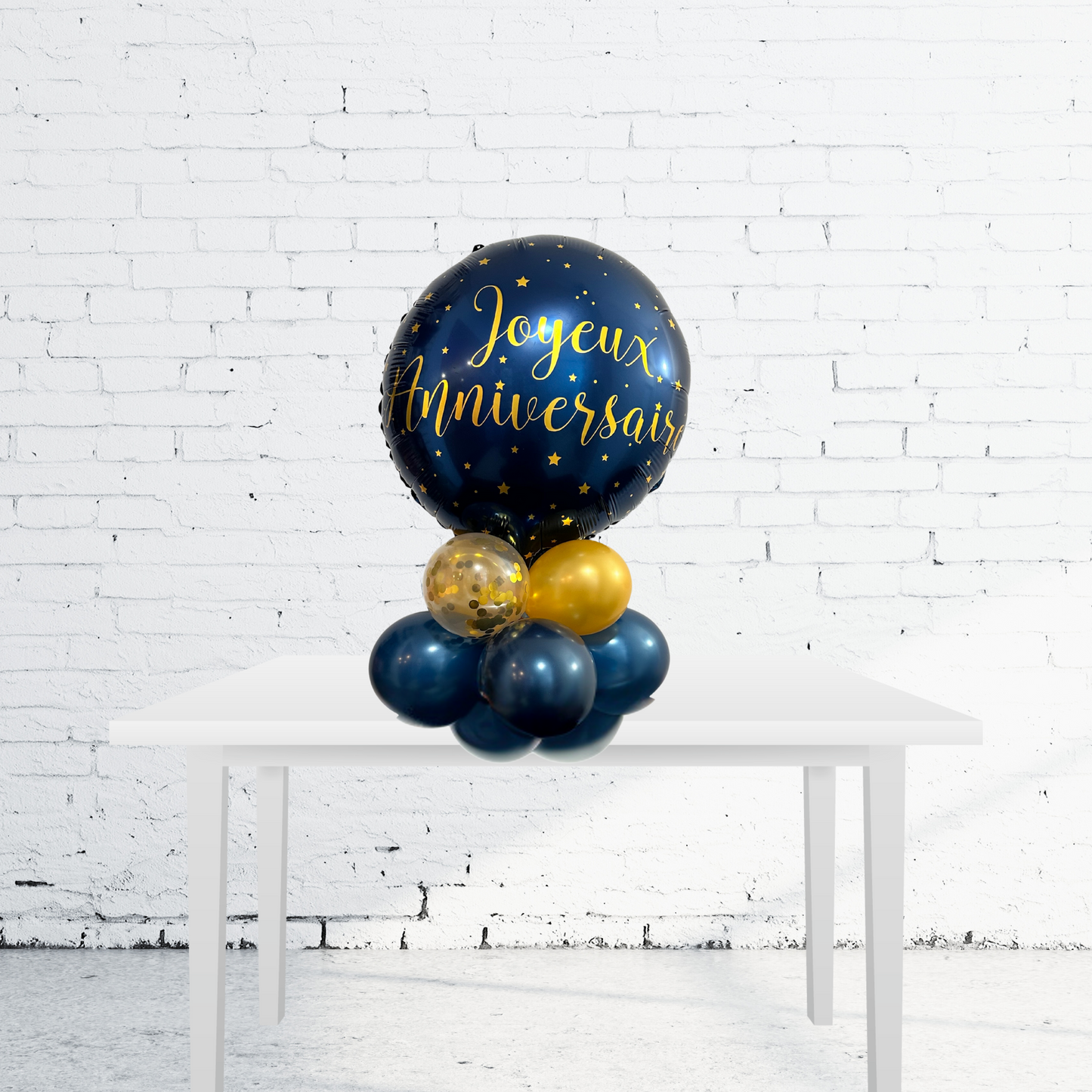 BALLOON BASE - MYLAR 18 IN. HAPPY BIRTHDAY GOLD