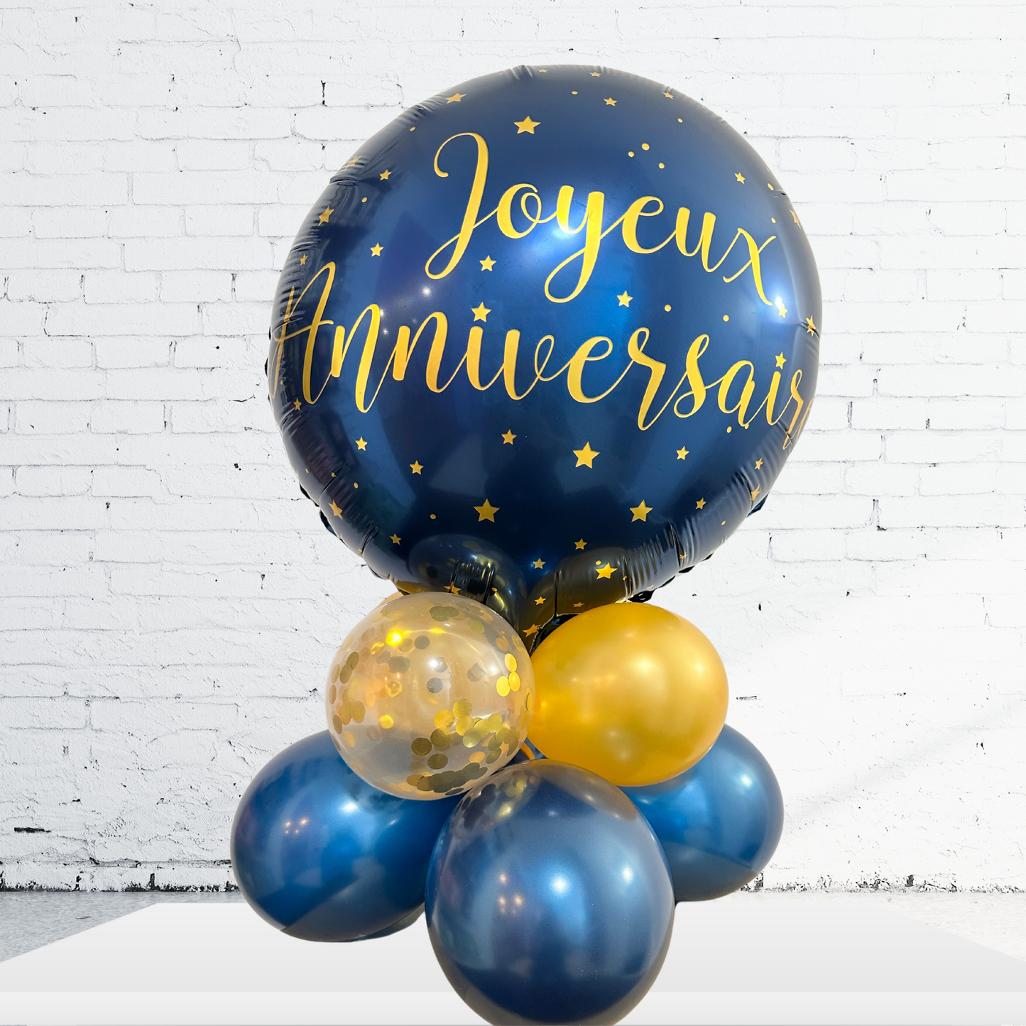 BALLOON BASE - MYLAR 18 IN. HAPPY BIRTHDAY GOLD