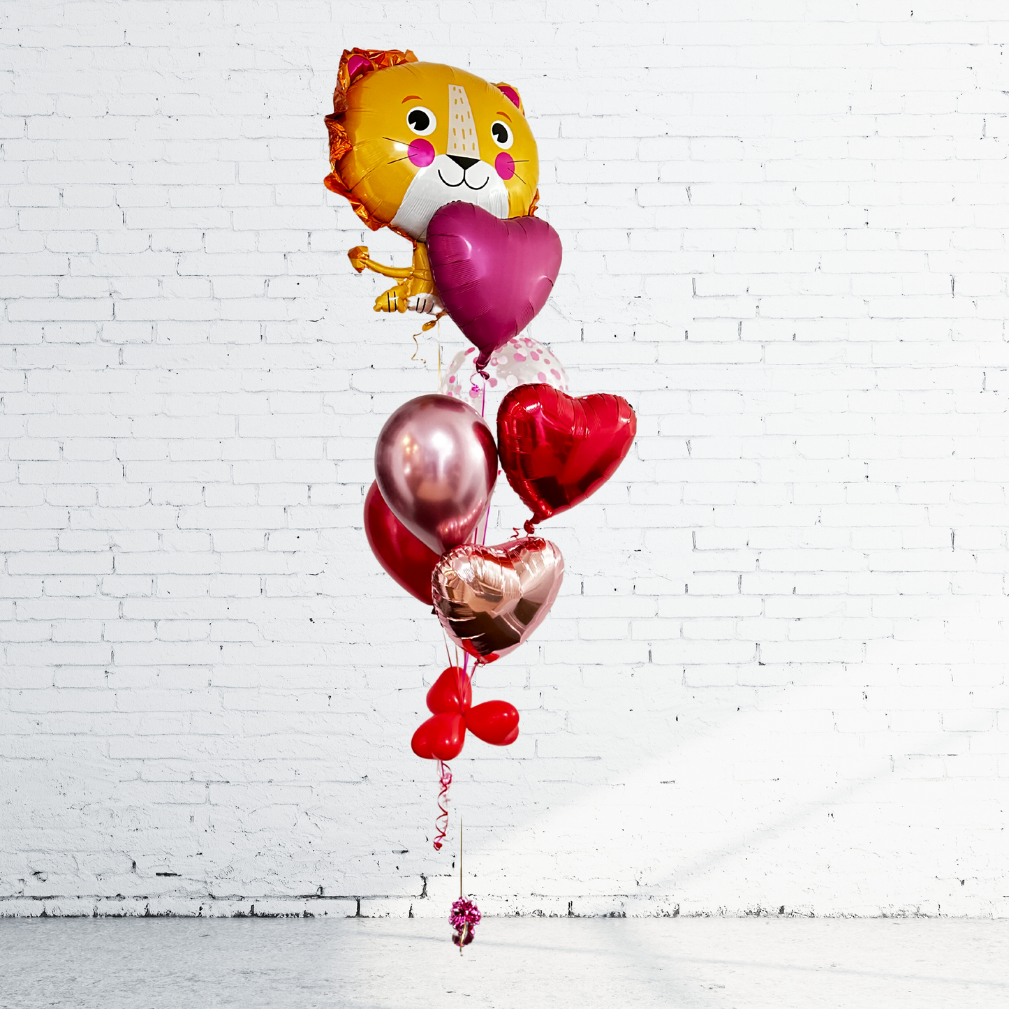 BOUQUET - BALLONS LION, COEUR ET ORBZ