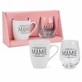 VERRE À VIN & TASSE - MAMIE