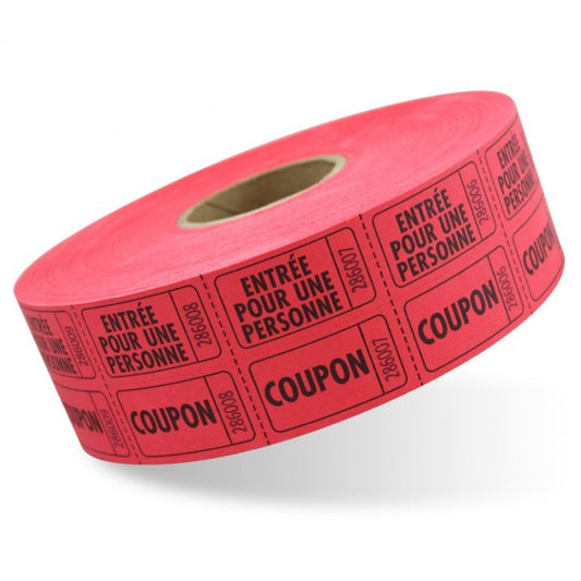 DOUBLE COUPONS 2 x 2 IN. 2000/ROLL - RED