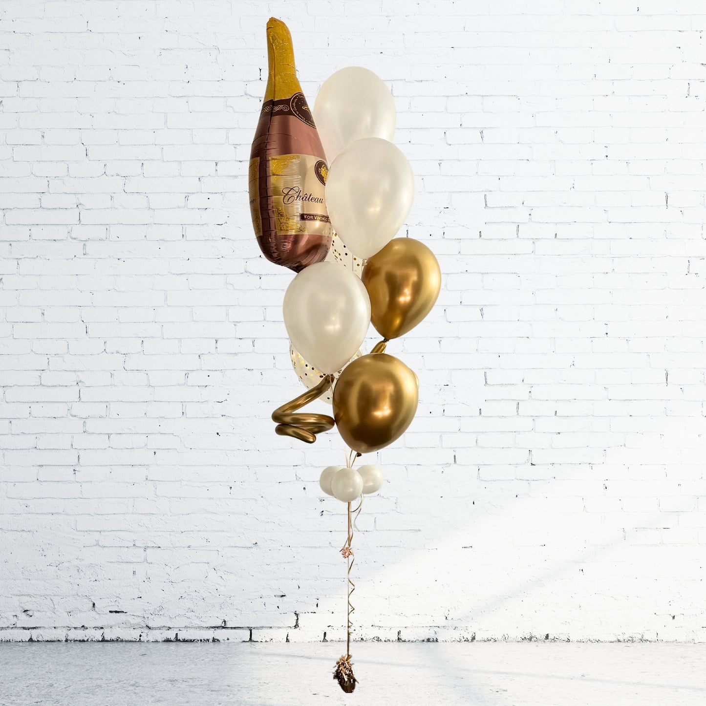 BOUQUET - BALLON MYLAR BOUTEILLE CHAMPAGNE ROSE