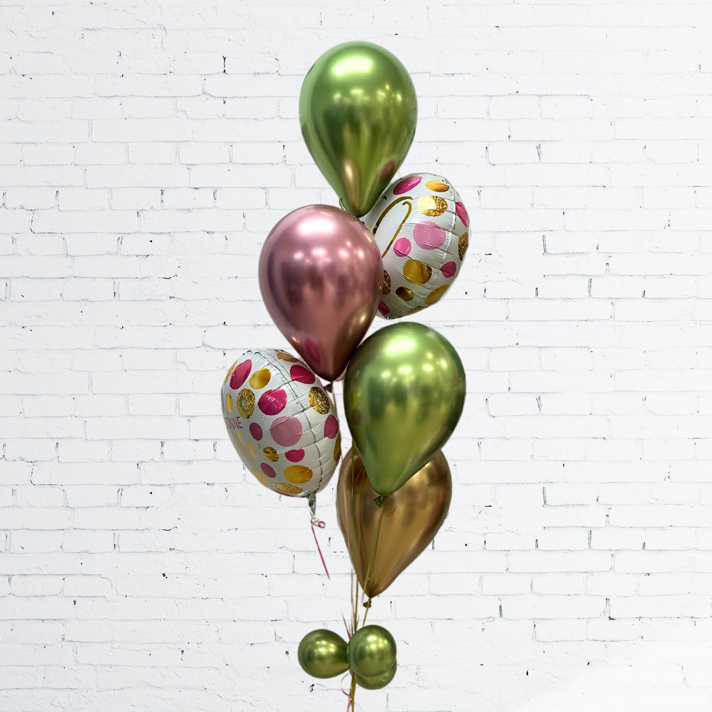 BOUQUET - PINK, GRAY AND BLACK BALLOONS WITH AGE MYLAR 18 IN. 