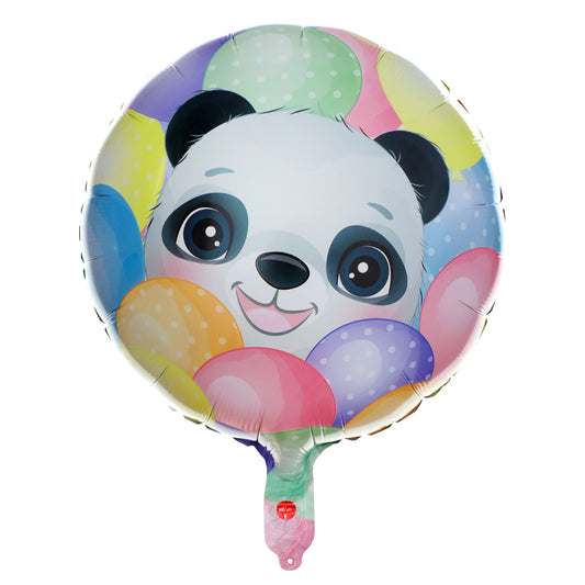 MYLAR 18 IN. - PANDA AND BALLOONS