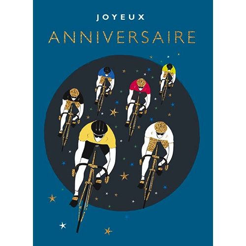 CARTE GÉANTE - JOYEUX ANNIVERSAIRE - CYCLISTES