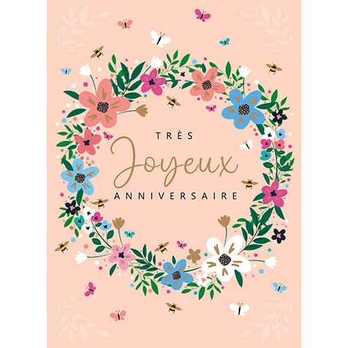 CARTE GÉANTE -  TRÈS JOYEUX ANNIVERSAIRE – FLEURS