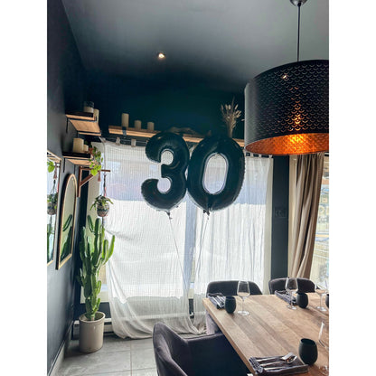 BOUQUETS DE BALLONS LUMINEUX AVEC ÂGE ET DÉCOR DE TABLE – CLÉ EN MAIN