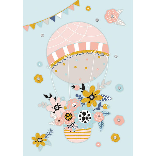 GIANT CARD - AIR BALLOON AND FLOWERS