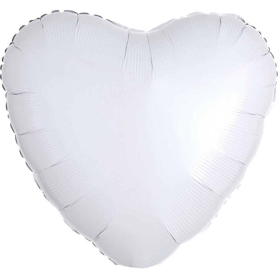 Mylar Coeur 18 po. - Blanc Opaque