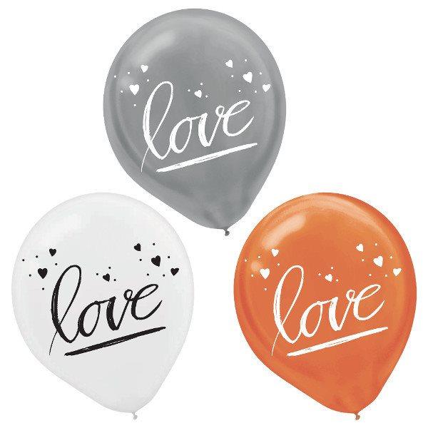 Ballons 12 po. 15/pqt - Love