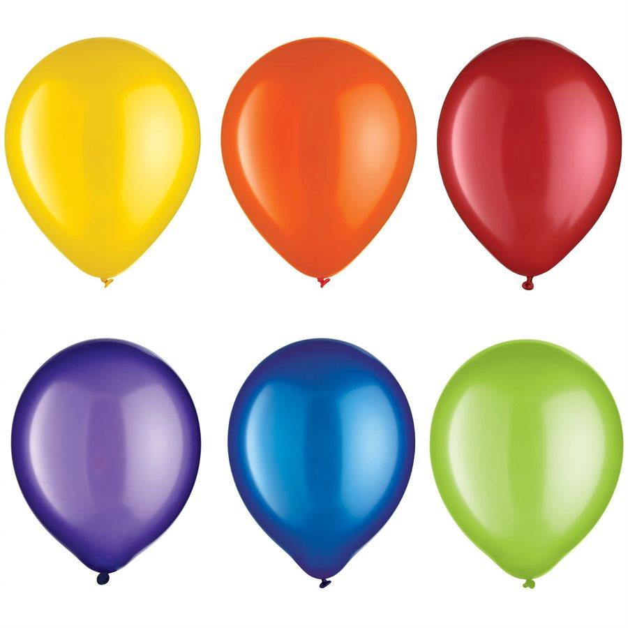 Ballons Intermédiaires 12 po. Perlé 72/pqt - Multicolore
