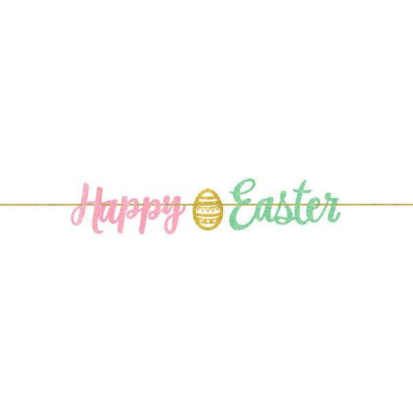 Pâques - Banderole 'happy Easter' Scintillante